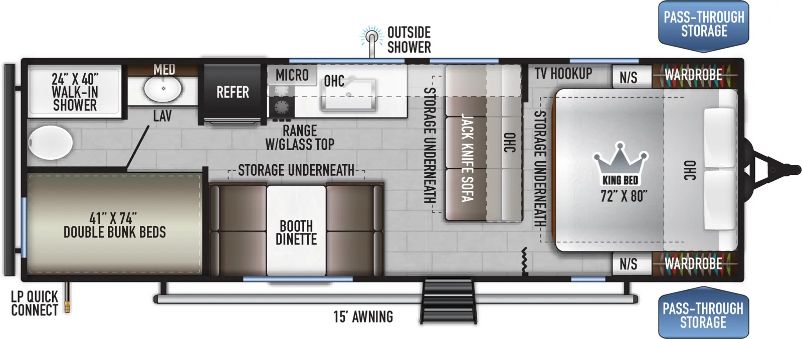 2024 EAST TO WEST RV DELLA TERRA 260BHLE, , floor-plans-day image number 0